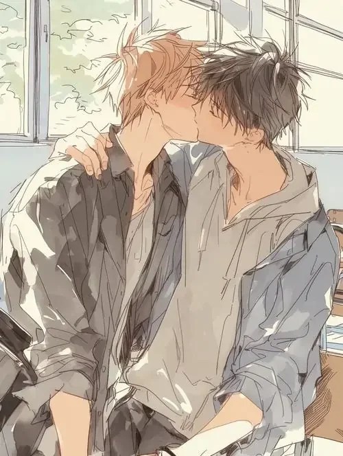 Hình ảnh minh họa anime về hai chàng trai tình cảm, chủ đề sẽ gầy là