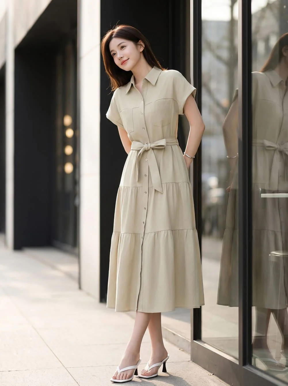 Top 10 kiểu đầm sơ mi suông siêu tôn dáng nên có trong tủ đồ (6)