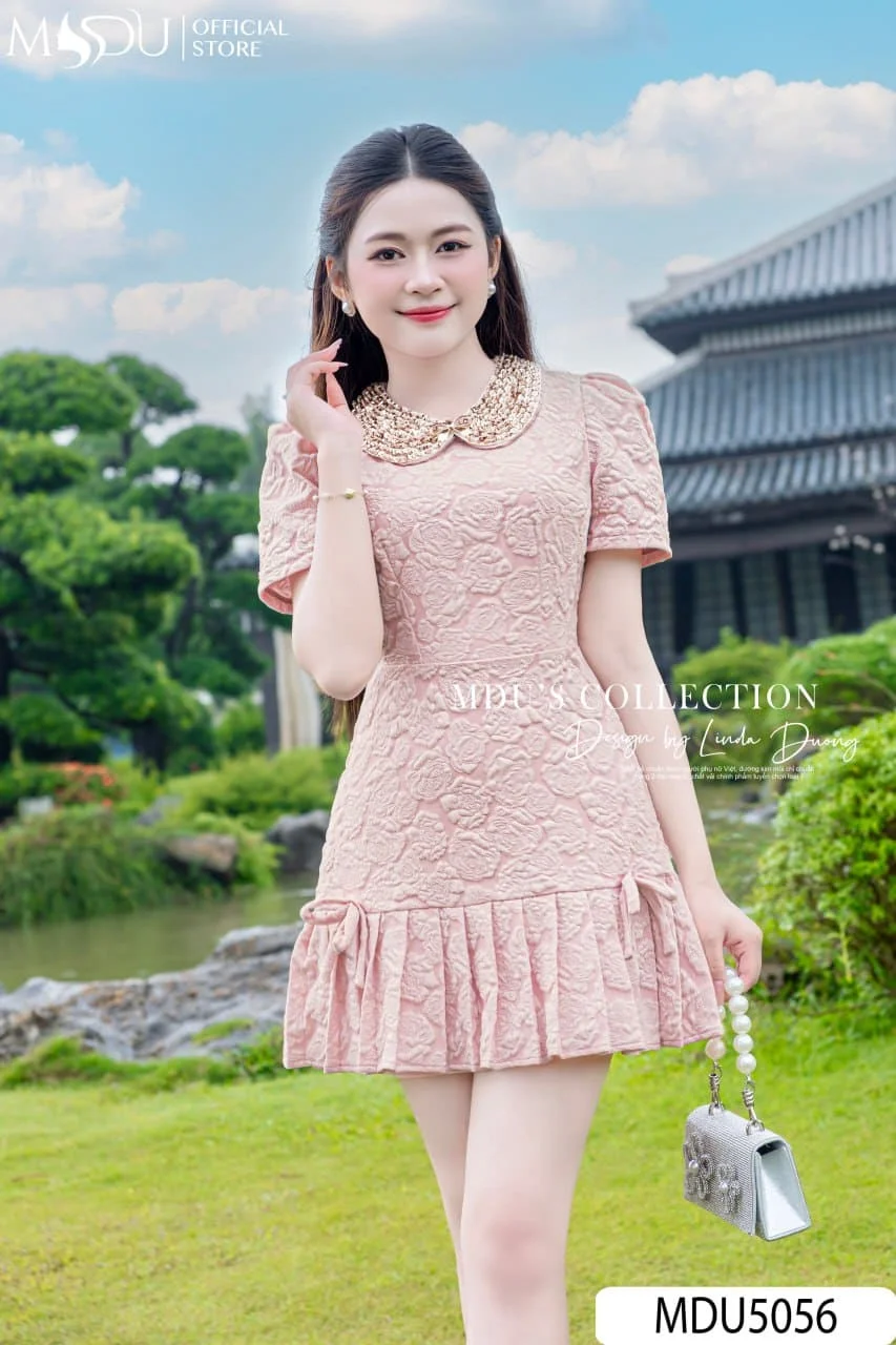 Đầm sơ mi dự tiệc cho người thấp bé