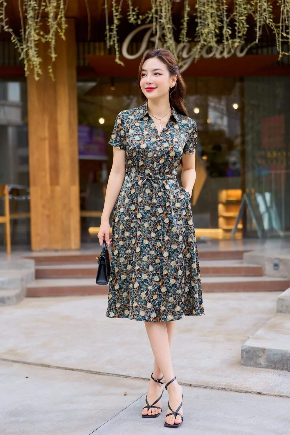 Mẫu đầm sơ mi suông Hàn Quốc (4)