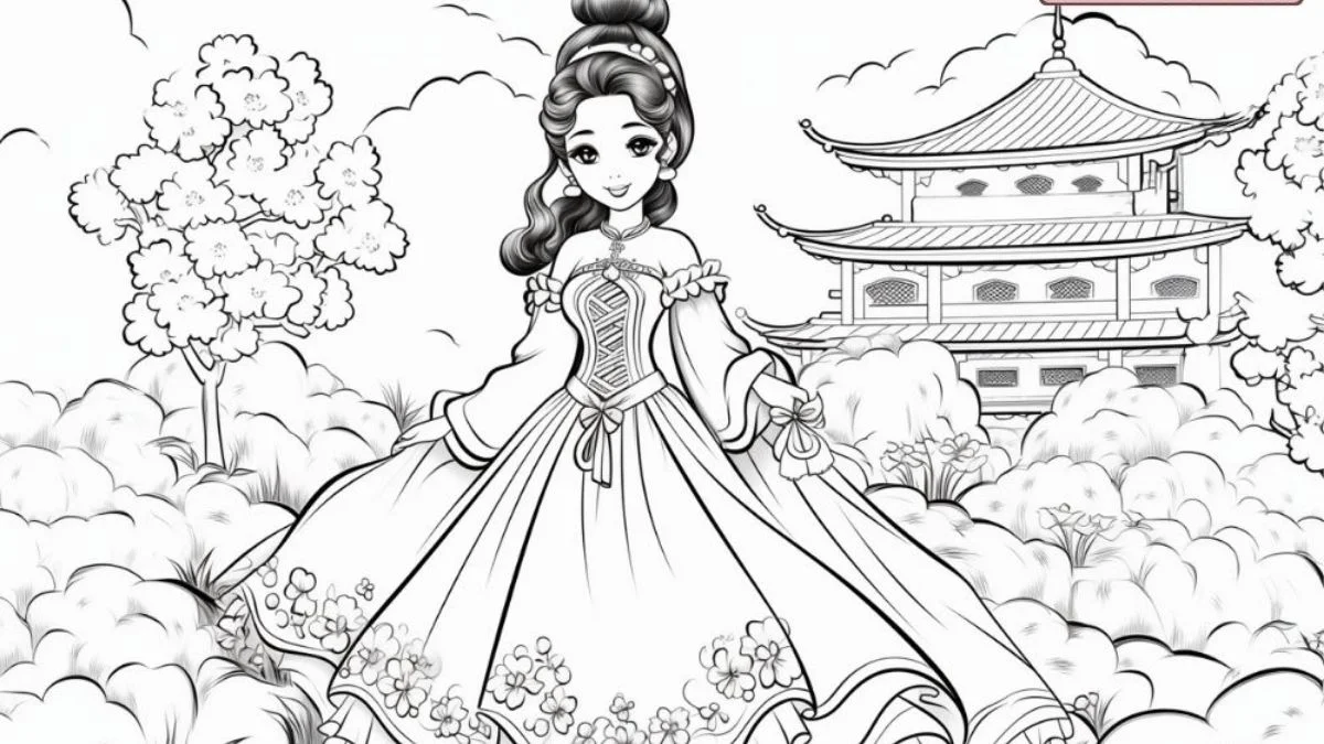 Tranh tô màu công chúa Hàn Quốc
