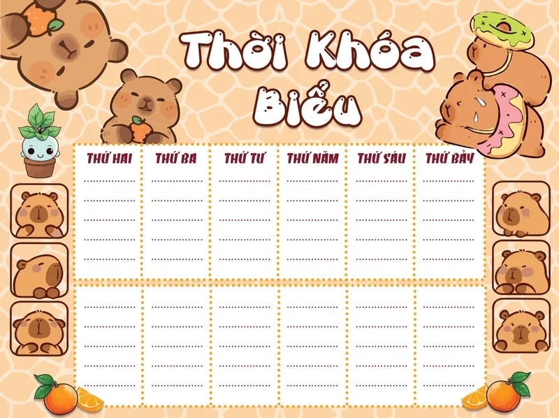 Mẫu thời khóa biểu đẹp cấp 2 và cách thiết kế trên Canva cực dễ