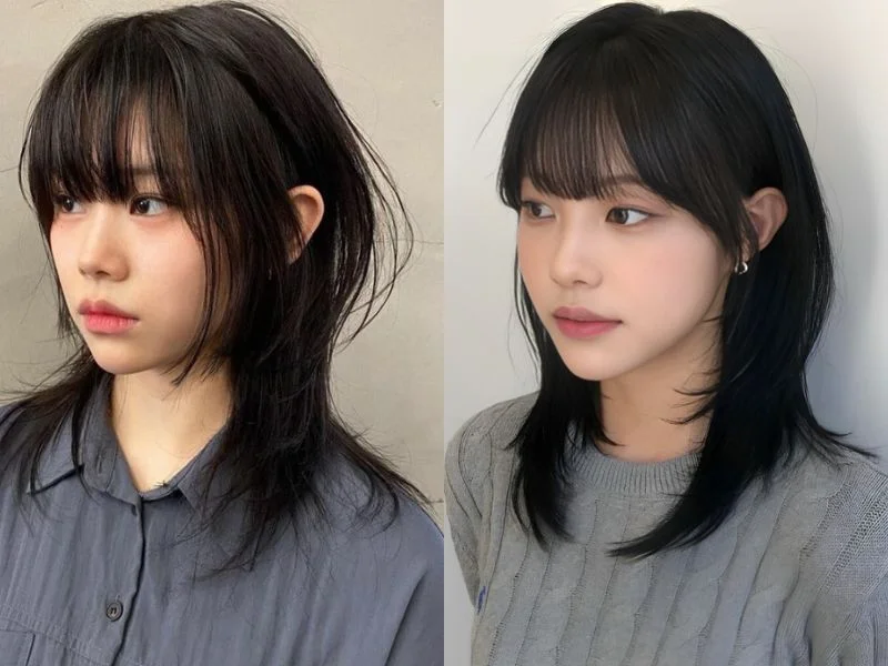 Tóc ngắn mái thưa wolf cut