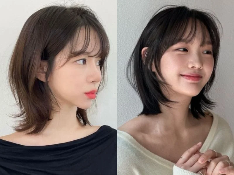 Những Mẫu tóc ngắn mái thưa kết hợp cắt mullet