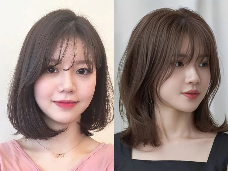 Kiểu tóc ngắn mái thưa hợp với mặt tròn