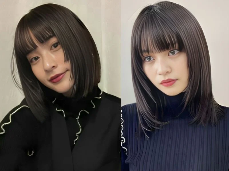 Kiểu tóc ngắn mái thưa cắt bằng