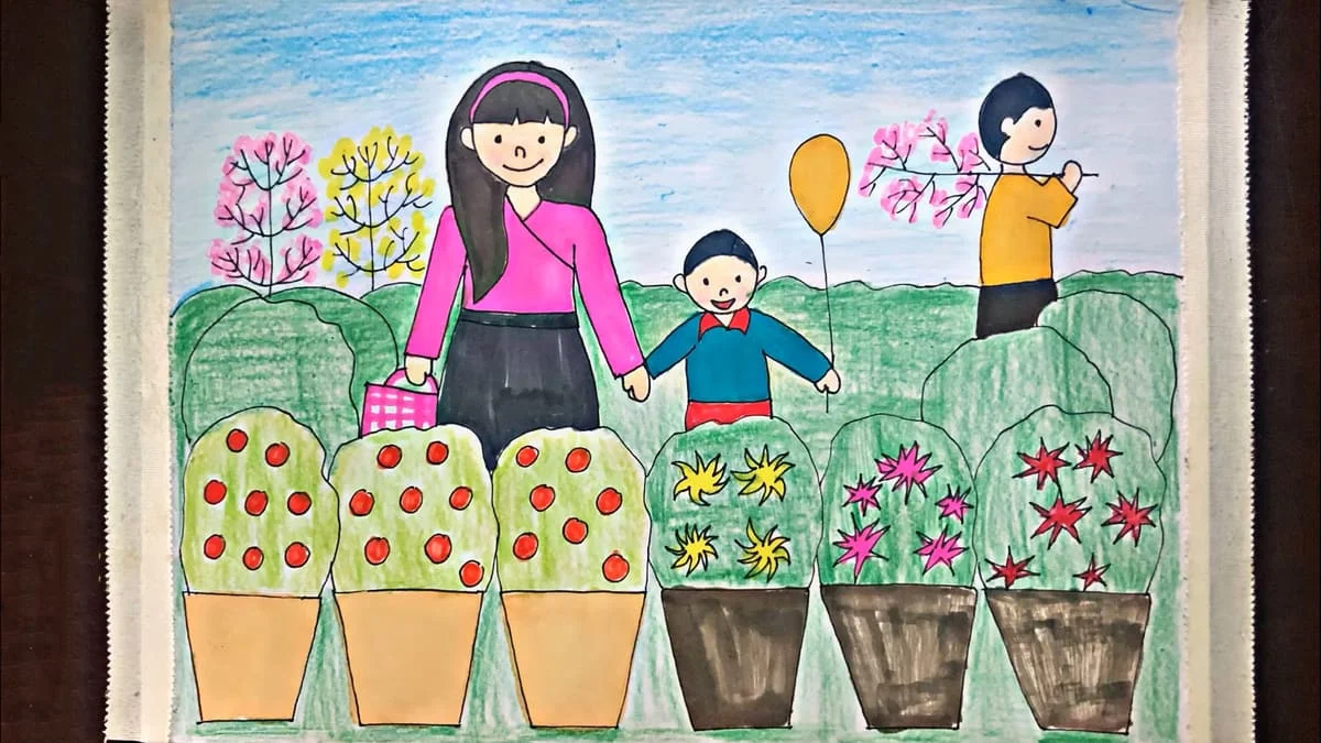 Hình Vẽ tranh ngày Tết và mùa xuân