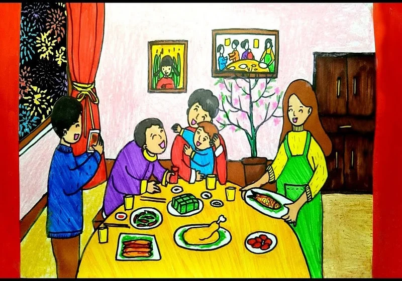 20+ Cách vẽ tranh ngày tết và mùa xuân đơn giản mà đẹp (2)