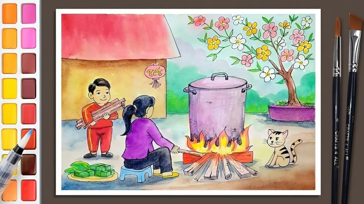 ảnh Vẽ tranh ngày Tết chất lượng cao