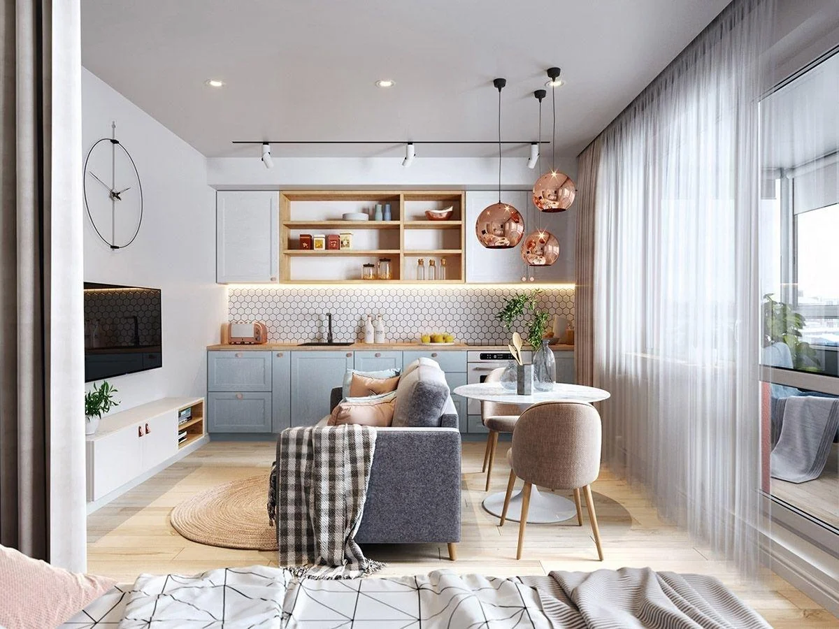 Mẫu decor phòng trọ không gác đẹp hiện đại.
