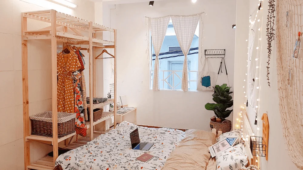 decor phòng trọ 15m2 không gác