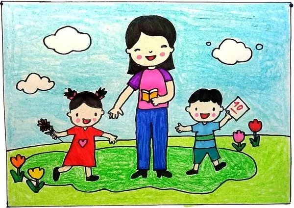 Vẽ tranh 20/11 đơn giản đẹp – Flosa
