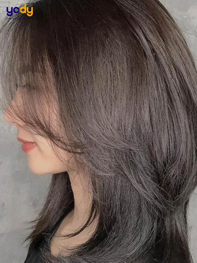 tóc mái bay Hàn Quốc cho mặt tròn