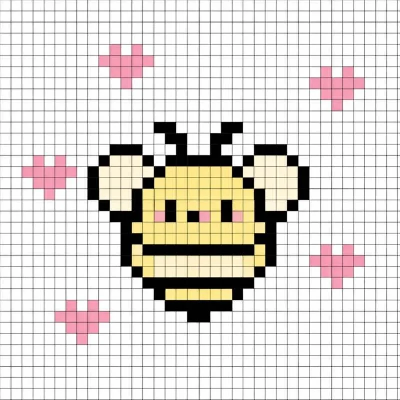 999+ hình tranh Pixel đơn giản, mini cute dễ vẽ theo ô vuông (2)