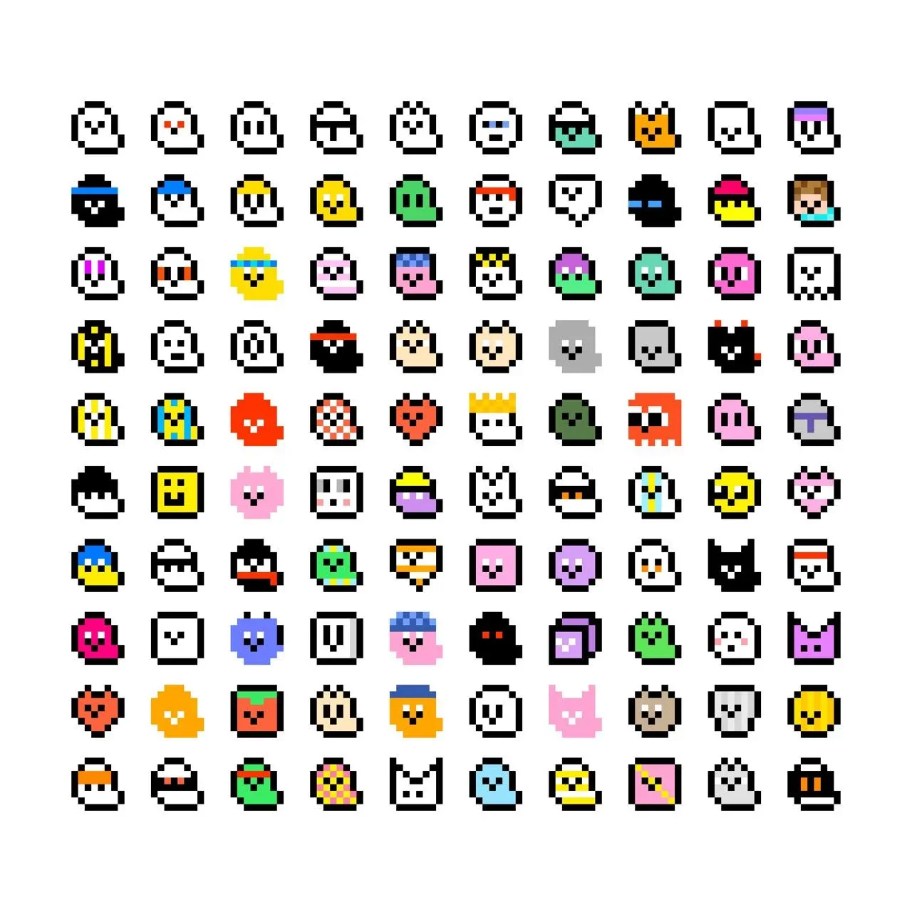 OC] 100 bức tranh pixel art 8x8 về ma và các sinh vật khác do mình vẽ : r/PixelArt