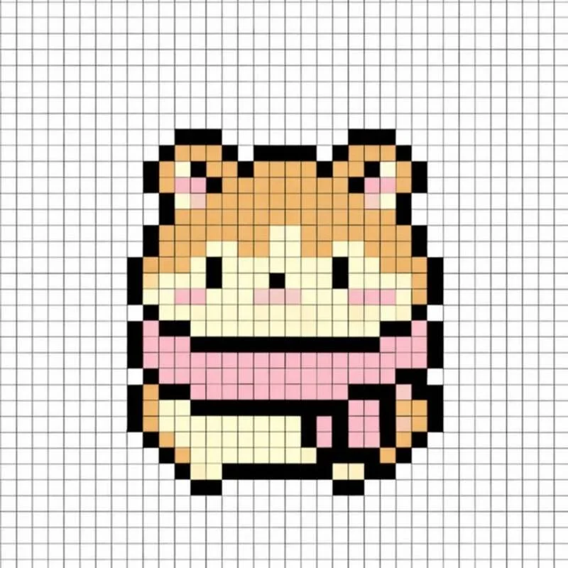 999+ hình tranh Pixel đơn giản, mini cute dễ vẽ theo ô vuông (7)