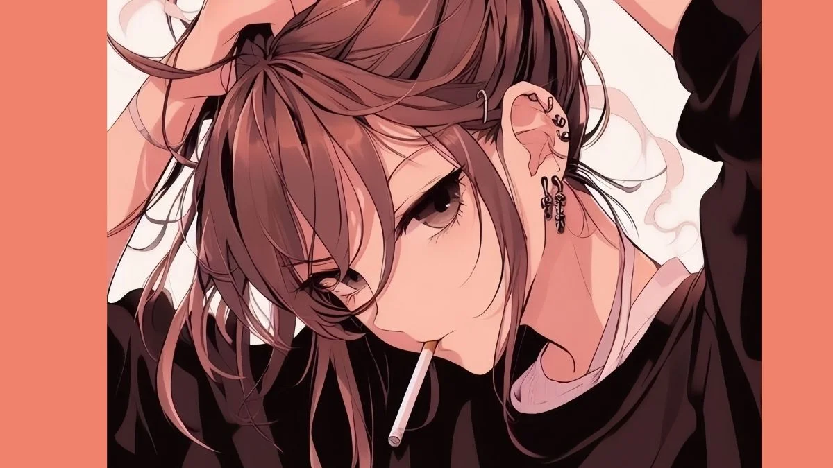 Hình vẽ tranh anime nữ ngầu căng