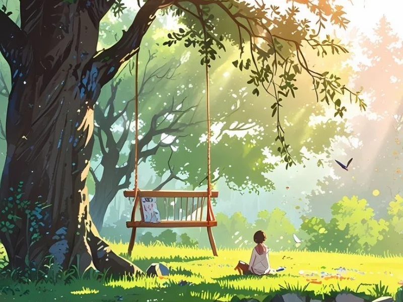Tải hình nền điện thoại anime cô gái chơi trên đồng cỏ