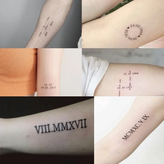 Hình xăm chữ và tên chữ số La Mã