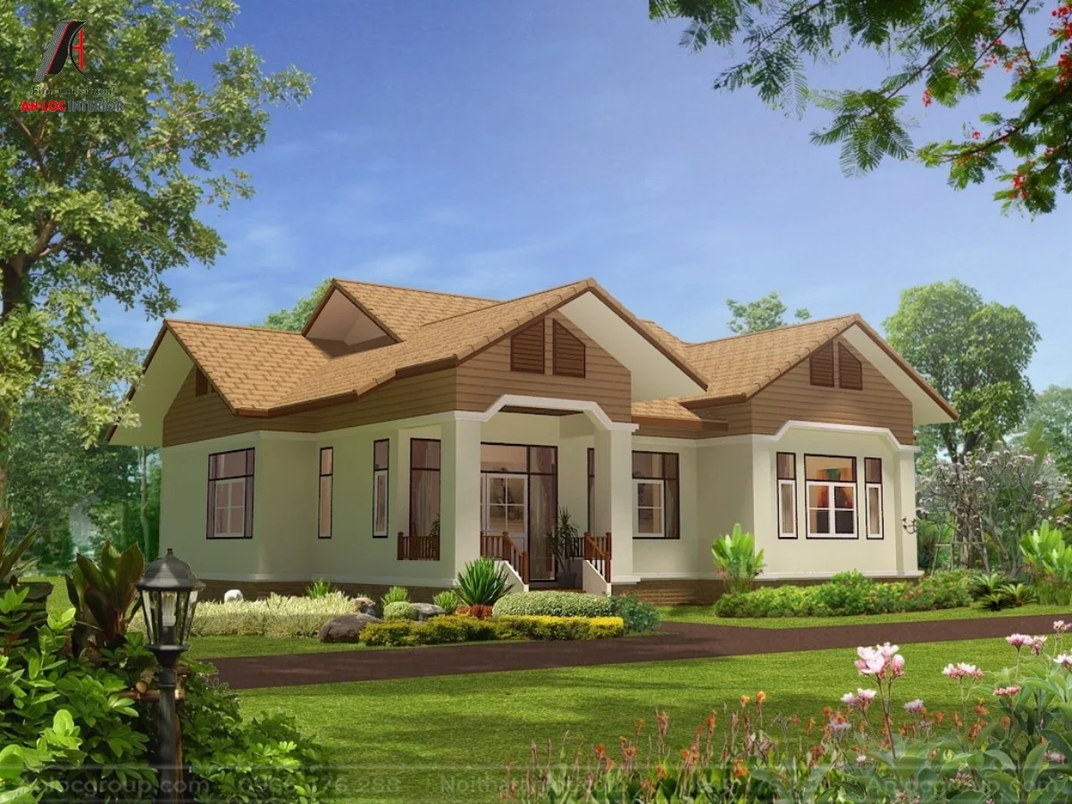Mẫu nhà cấp 4 100m2 có sân vườn