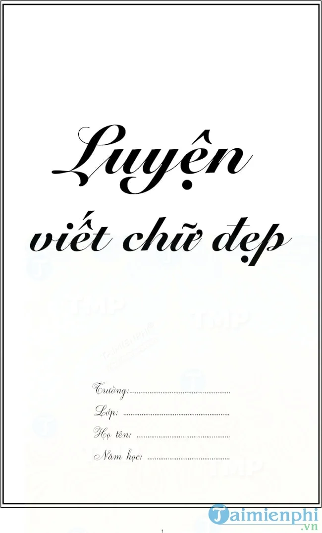 Tải Mẫu vở luyện viết chữ đẹp, cho học sinh tiểu học file PDF, Word -t