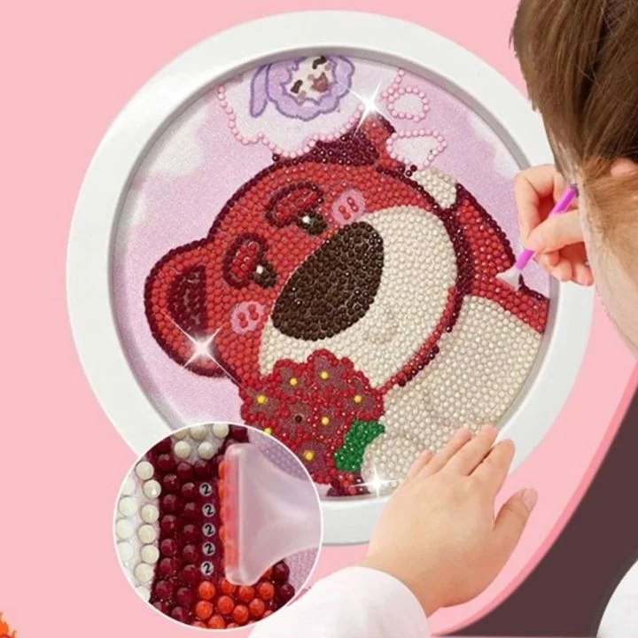 Tranh đính đá hoạt hình, tranh đính đá gấu dâu cute tự làm dễ thương (có khung ) | Lazada Việt Nam