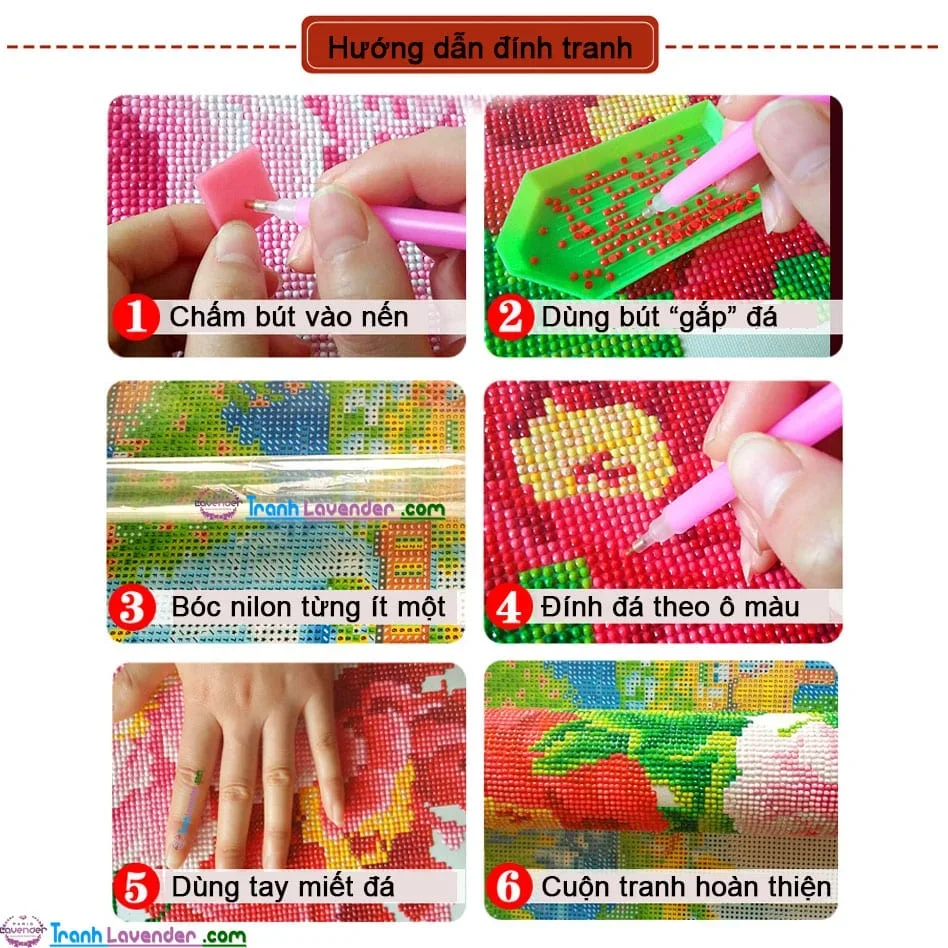 Hướng dẫn cách làm tranh đính đá dễ dàng trong 6 bước