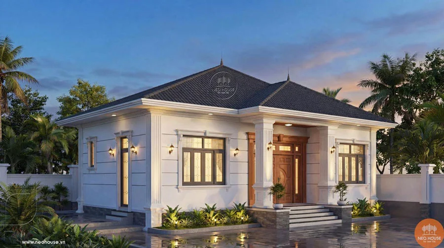 Mẫu thiết kế nhà vườn cấp 4 mái Nhật