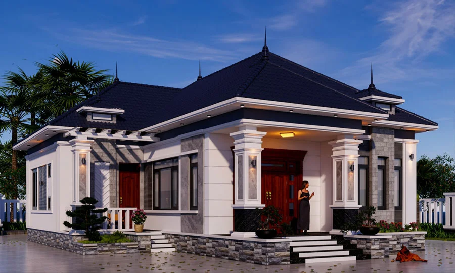 Nhà cấp 4 mái Nhật 150m2 (2)