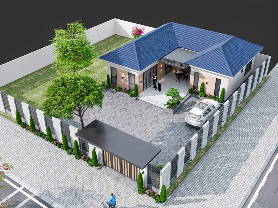 Nhà cấp 4 mái Nhật 120m2 (4)