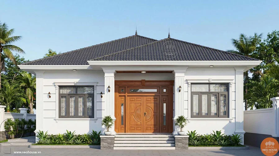 Mẫu thiết kế nhà vườn cấp 4 mái Nhật (2)