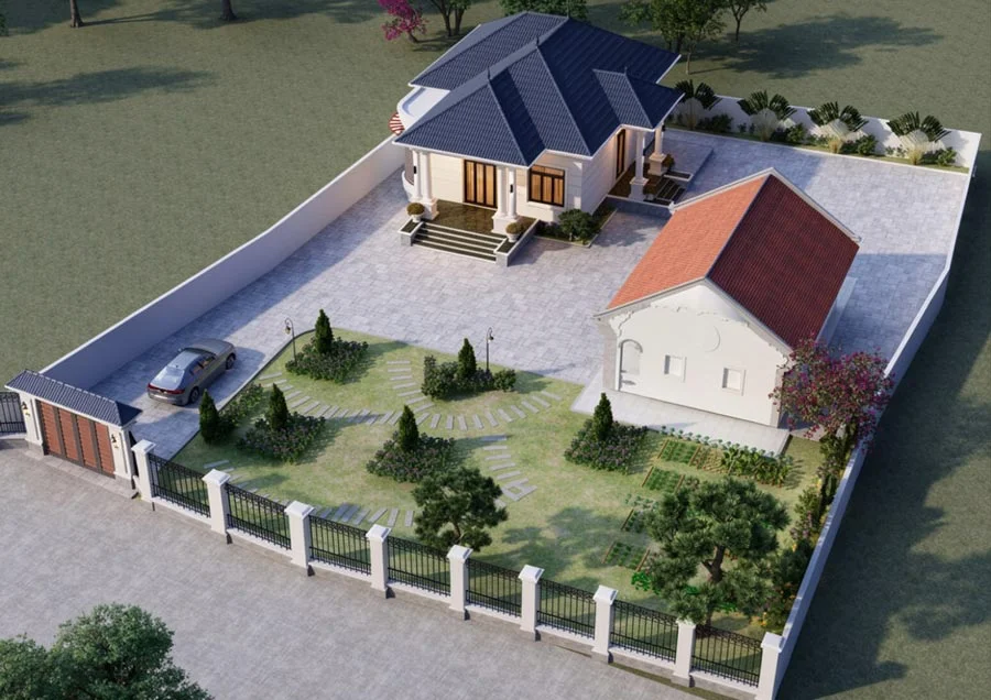 Nhà cấp 4 mái Nhật 120m2 (3)