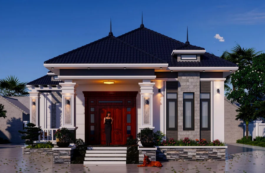 Nhà cấp 4 mái Nhật 150m2