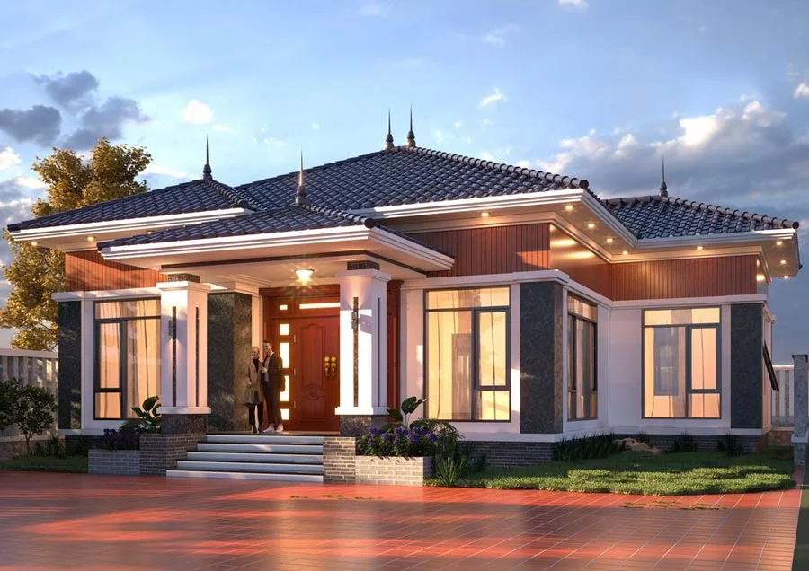 Mẫu biệt thự cấp 4 mái Nhật (4)