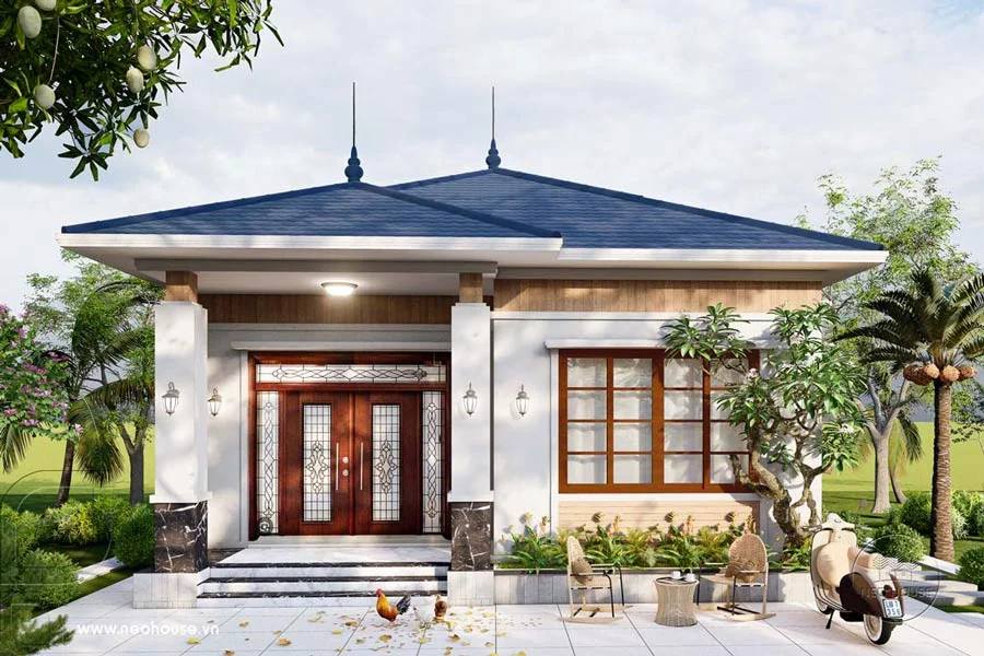 Nhà cấp 4 mái Nhật 100m2 (2)