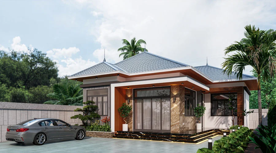 Nhà cấp 4 mái Nhật 150m2 (3)