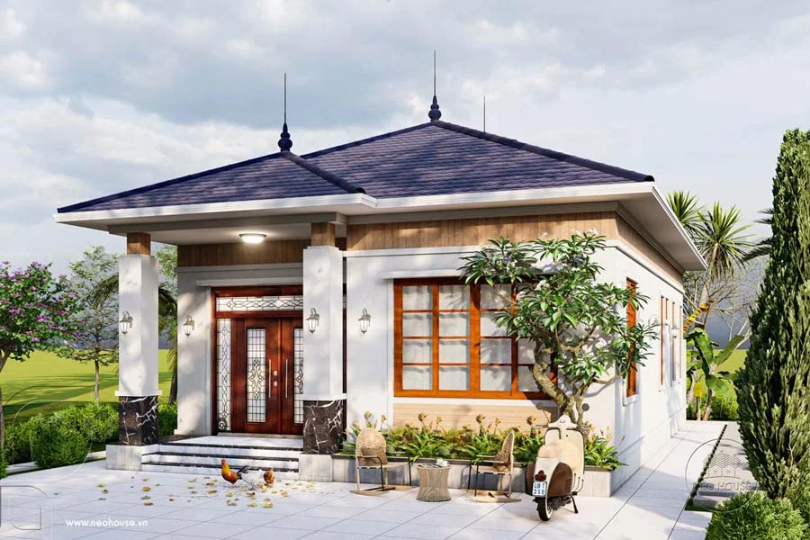 Nhà cấp 4 mái Nhật 100m2